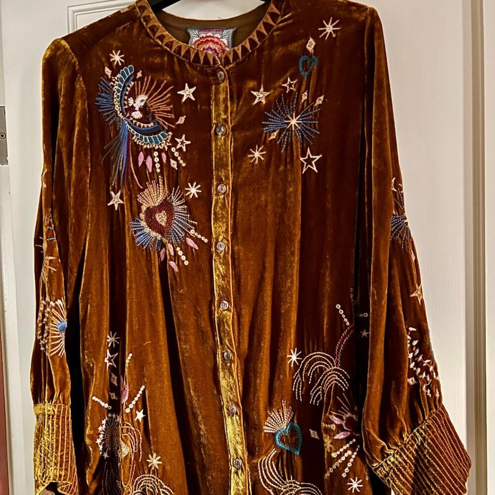 Johnny Was Brown Embroidered Tunic